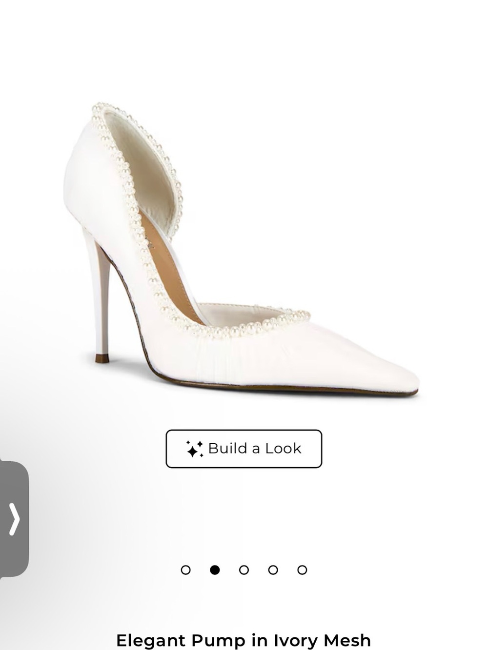 Steve Madden Ivory Pearl-Trim Pointed Pump